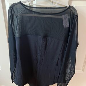 Abercrombie Black Sheer Long SleeveBodysuit
